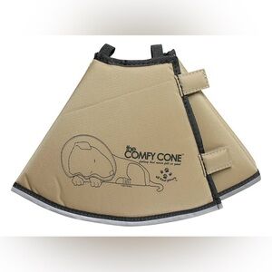 The Comfy Cone Pet Cone for Dogs Cats Small-Long Tan Soft Dog Cone Collar NWT